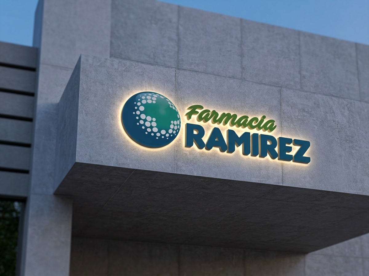 Cartel de fachada Farmacia Ramírez